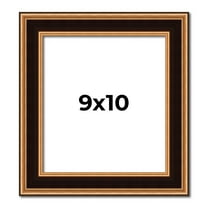9x10 Frame Gold Brown Plein Air Vintage Solid Wood Picture Frame | 1.75 Inches Moulding Width |