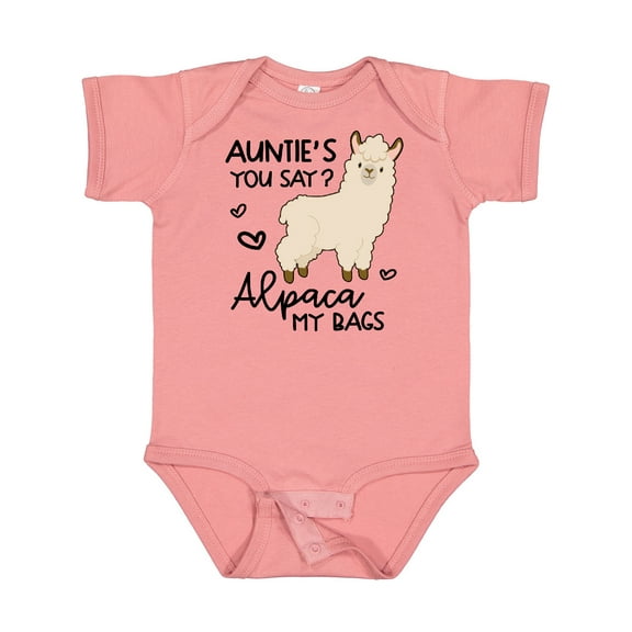 Inktastic Auntie's You Say Alpaca My Bags Boys or Girls Baby Bodysuit