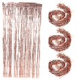 thumbnail image 4 of Rose Gold Foil Fringe Curtain for Party Decorations Metallic Backdrop for Wedding Photo Booth 4pcs, 4 of 5
