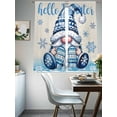 thumbnail image 4 of Hello Winter Sheer Curtains 72 Inch Long 2 Panels, Blue Gnome Snowflake Glove Watercolor Light Filtering Rod Pocket Semi Sheer Curtains, Sheer Voile Drapes for Living Room Bedroom, 52"x72", 4 of 5