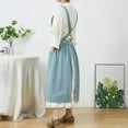 thumbnail image 5 of Brief Nordic Wind Pleated Skirt Cotton Linen Apron Women Girls Vintage Apron Gardening Works Cross Back Pinafore Dress, 5 of 10
