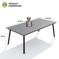 thumbnail image 2 of Crestlive Products 83" Patio Outdoor Dining Table for 6-8, Sturdy Aluminum Frame Wood-Grain Top with Umbrella Hole, Grey, 2 of 7