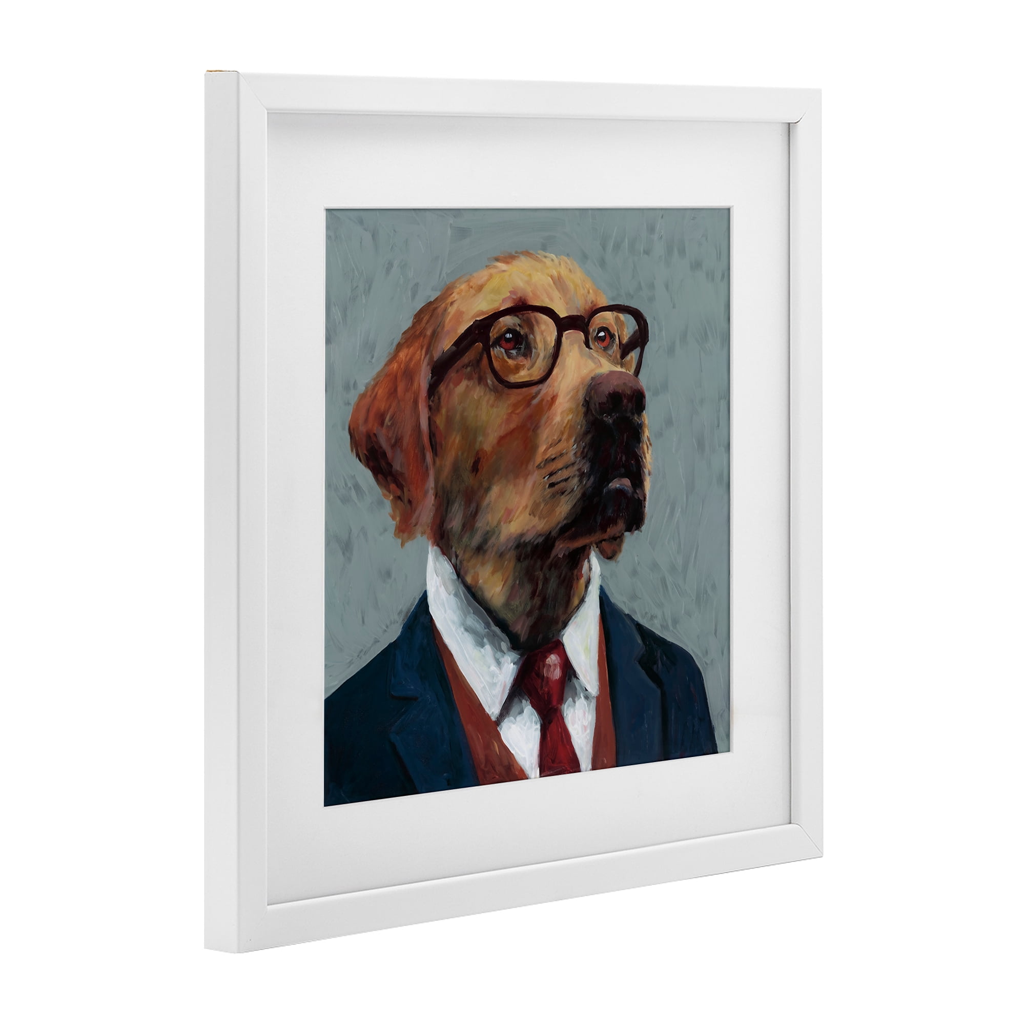 Stupell Industries Bark Kent Portrait White Framed Print Under Glass, design by Studio Bautista