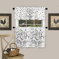 thumbnail image 4 of Kitchen Curtains and Valances Set, Happy New Year Text Black Word Star Pattern White Short Rod Pocket 3 Pieces Window Curtain Set for Bedroom, Bathroom, 24 Inch Long, 4 of 6