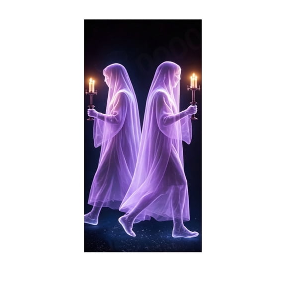 Halloween Door Cover Dark-style Ghost Door Curtain for Home Front Door Party Holiday Events Scene Props Decoration 72x35 Inch