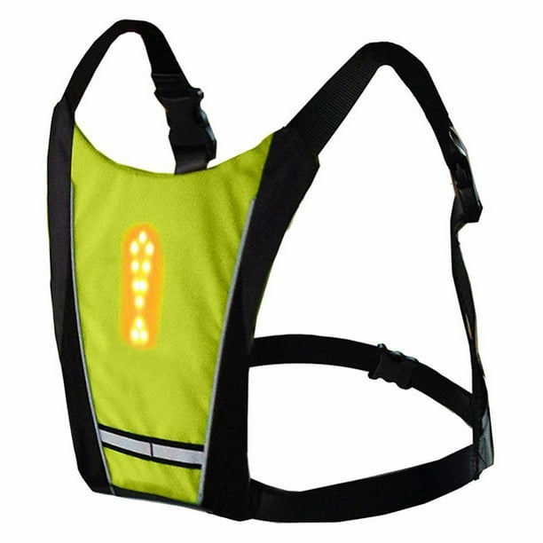 Cyclisme Velo Gilet Conduit Sans Fil Clignotants Gilet de Securite Clignotant Gilet Equitation Nuit Avertissement Sac a Dos Guidage Lumiere Walmart