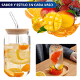 thumbnail image 3 of Vasos De Vidrio Con Popote Ecomlab Tapa Bambú Juego de 4 Pcs, 3 of 8