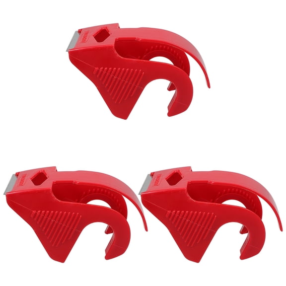 OULII 3Pcs Small Red Packing Tape Dispenser Lightweight Impact Resistant for Efficient Tape Cutting