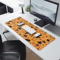 thumbnail image 2 of Long Mouse Pads for Desk,Halloween Witchy Icons on Orange Pattern Desk Mats on Top Of Desks, Desk Mouse Pad Extra Large with 3mm Non-Slip Base and Stitched Edge for Gaming,Office,Work,Home 31.5x11.8in, 2 of 5