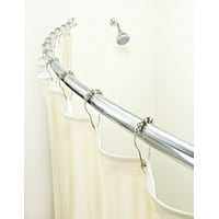 Bath Bliss Curved Shower Rod, Satin Nickel Finish