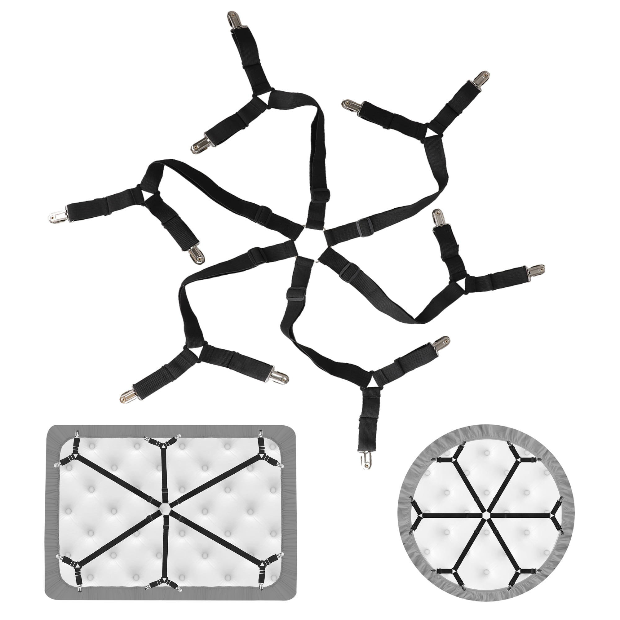 EEEkit 6 Sides Bed Sheet Fastener, Adjustable Elastic Mattresses Sheet