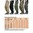 thumbnail image 4 of Frontwalk Men Trousers Zipper Cargo Pants Solid Color Tactical Pant Mens Fitted Bottoms Mid Waist Army Green 4XL, 4 of 4