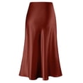 thumbnail image 4 of STAOEDU Women's Elegant Satin Skirt High Waist A Line Flowy Cocktail Party Flared Midi Skirts, 4 of 6