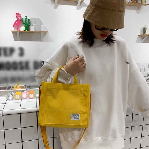 EliteGoogv Shoulder Bags For Women Lightweight Square Design Womens Shoulder Bags Portable Compact Daily Crossbody Bags Versatile Casual Tote Handbags Yellow