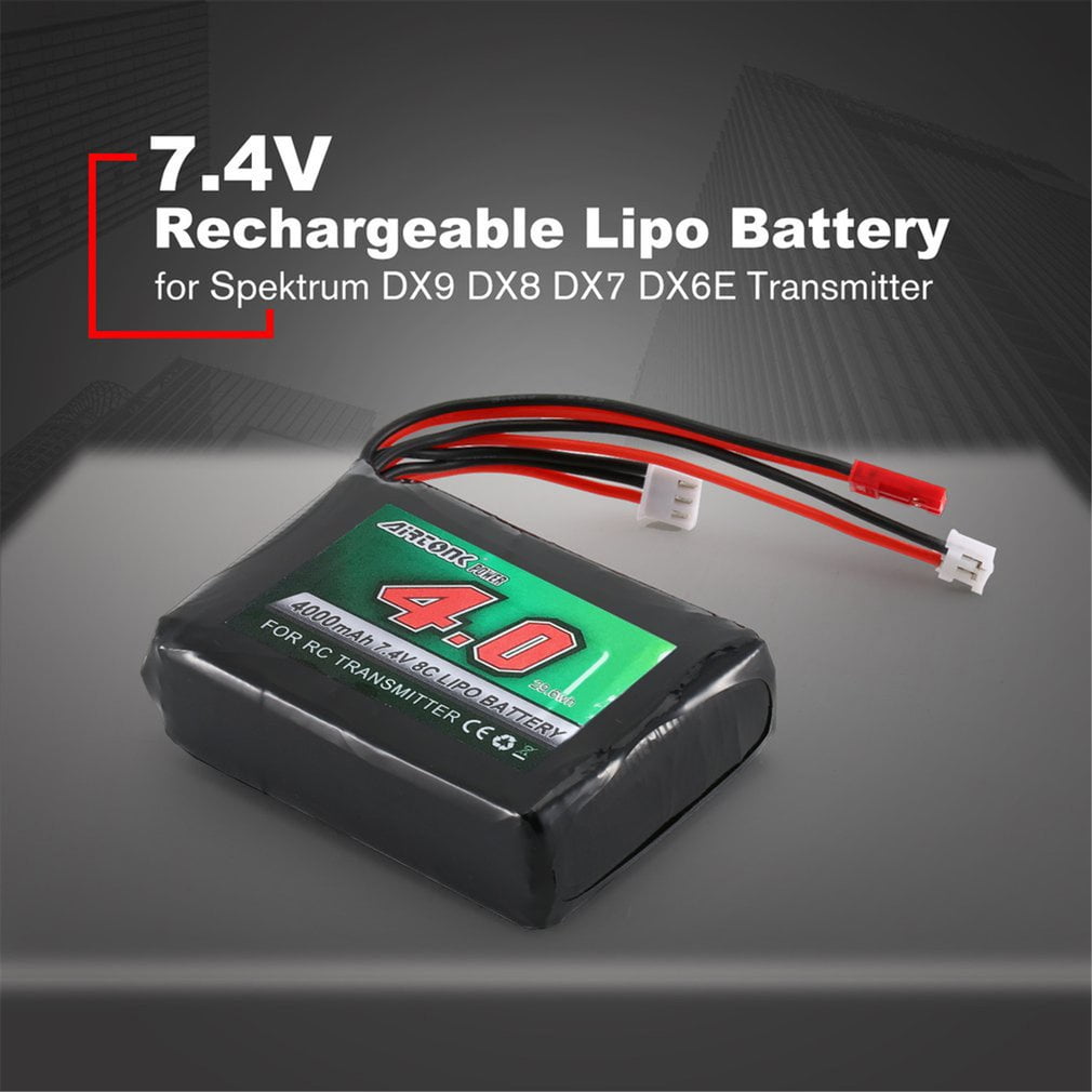 7.4V 8C 4000mAh RC Transmitter Battery Rechargeable Transmitter Lipo Battery for Spektrum DX9 DX8 DX7 DX6E Transmitter