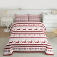 thumbnail image 3 of Homewish Cute Christmas Reindeer Bedding Comforter Set,Merry Xmas Twin Comforter Sets,White Red Bedding Set For Girls Teens,Microfiber Bedroom Decor Reversible,2 Pieces, 3 of 9
