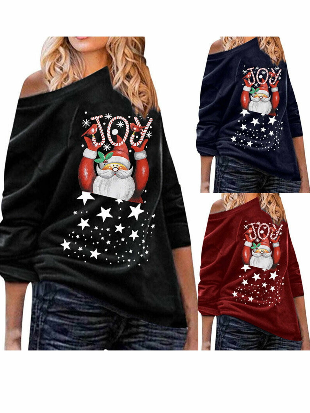 one shoulder christmas sweater