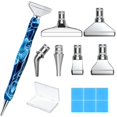 thumbnail image 1 of Juego de 14 piezas de accesorios para bolígrafos de pintura de diamantes, exquisitas puntas de metal de acero inoxidable, taladro de arte ergonómico y 6 pegamento de arcilla, agarre cómodo y perforaci, 1 of 5
