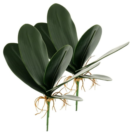 HONMEET Plastic Flower Artificial Phalaenopsis Lifelike Green Leaves for Decoration