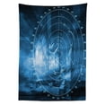 thumbnail image 3 of Ambesonne Blue Tablecloth Rectangular Table Cover, Digital Futuristic Ship, 60"x84", Blue, 3 of 4