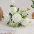 thumbnail image 6 of Gnwei Artificial Peony Flowers Faux Silk Hydrangea Bouquet Vintage Wedding Home Table for Door Decor Reusable Bouquet of Rose Flowers for Valentine Wedding Birthday Party, 6 of 9
