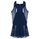 thumbnail image 3 of Womens Halloween Costumes 2024 Cosplay Gothic Dresses Women Casual Plus Size Cold Shoulder Dress Solid Color Lace Butterfly Sleeve Halloween Gothic Dress, 3 of 4