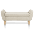 thumbnail image 4 of Bouclair Oatmeal Fabric and Wood Bench, 4 of 7