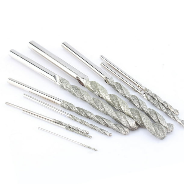 Juego De 10 Brocas Con Punta De Diamante, Brocas Helicoidales Para Metal, Vidrio, Azulejo, Piedra, ágata, Piedras Preciosas, Perlas De 0,8 A 4,0 Mm Con Alta Dureza Y