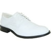 VANGELO Mens Tuxedo Shoe TAB Dress Shoe Oxford Wrinke Free White Patent 11.5M