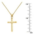 thumbnail image 5 of Precious Stars 14K Yellow Solid Gold Traditional 1.10" Cross Unisex Religious Pendant with 16" Chain Necklace, 5 of 7