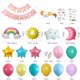 thumbnail image 1 of Conjunto de globos de aluminio para cumpleaños, diseño de escena de fiesta con diseño de arcoíris, puente, nube, sol y luna, 1 of 4