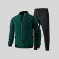 thumbnail image 5 of Yusimy Men's Solid Color 2-Piece Stand-Up Collar Outdoor Set Long Sleeve Breathable Elastic Waist Drawstring Pocket Regular Fit, 5 of 5