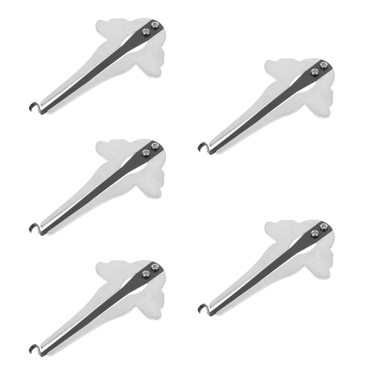 Set of 5 Portable Harmonica for Beginners Mouth Harp Instruments Silver