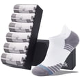 thumbnail image 4 of LWFBDTK Men's Ankle Running Socks, 6-Pairs, Low Cut Cushioned Socks with Arch Support, Moisture Wicking, Size L (9-12.5), White, 4 of 8