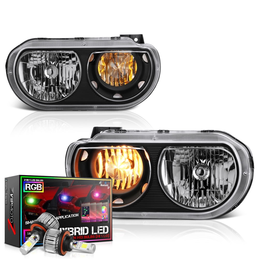 VIPMOTOZ OEStyle Headlight Headlamp Assembly For 20082014 Dodge Challenger Halogen Model