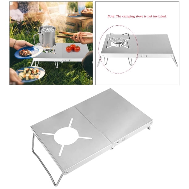 Escritorio plegable perfecl de Acero inoxidable con soporte para estufa de gas