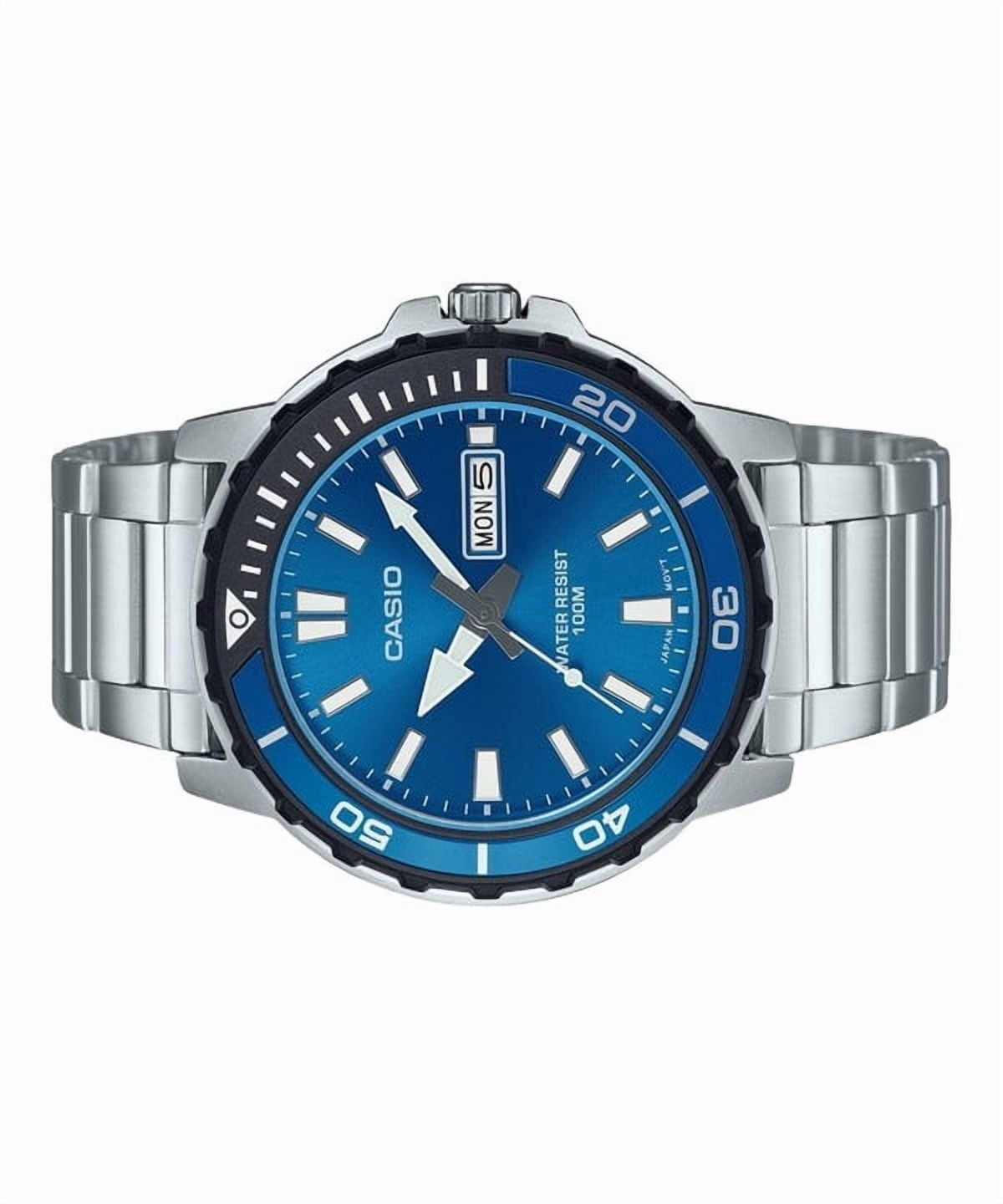 Casio Standard Analog Stainless Steel Blue Dial Quartz MTD-125D-2A1V 100M Men's Watch