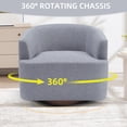 thumbnail image 2 of Bonzy Home 360° Swivel Barrel Accent Chair, Curved Armrest Reading Chair, Comfy Upholstered Round Lounge Chair for Living Room Bedroom Study, Gray, 2 of 4