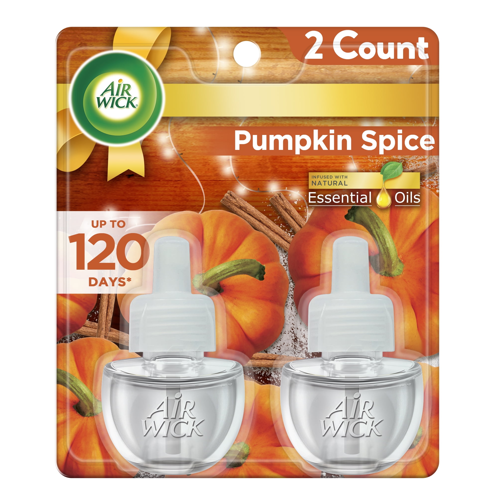 Air Wick Plug in Scented Oil Refill, 2 ct, Pumpkin Spice, Air Freshener