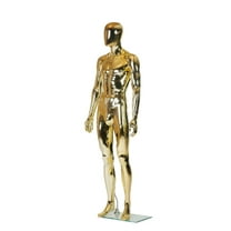 72 in Gold Male Mannequin Dress Form Display - Manikin Torso Stand Realistic Full Body Mannequin for Retail Clothing Shops