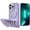 Purple, variant on For iPhone 13 Pro Max Butterfly Moveable Grip Stand With Small Diamonds Meta Buttons HQ Hybrid - Rose Gold