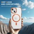 thumbnail image 2 of for iPhone 15 Clear Case, Compatible with MagSafe, Built-in Camera Ring Stand, Clear Slim Drop Shockproof Full Body Protective Magnetic Phone Case Cover for iPhone 15, Orange, 2 of 8