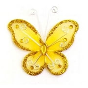 Set of 20 pcs- Organza butterfly craft wedding party decorations 2" - Gold