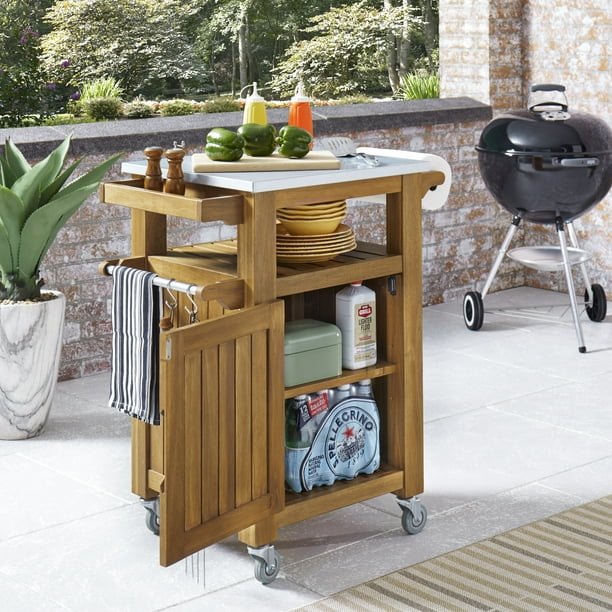 Homestyles Maho Brown Outdoor Kitchen Cart