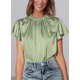 thumbnail image 3 of Blusa de Mujer PRETTYGARDEN Manga con Volantes Satén Menta L, 3 of 6