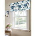 thumbnail image 6 of Teal Blue Turtle Coastal Curtain Valances for Windows, Vintage Stripe Beach Botanical Kitchen Valance Window Treatment, Light Filtering Block Curtains for Bathroom/Bedroom/Living Room 42'' x 12'', 6 of 9