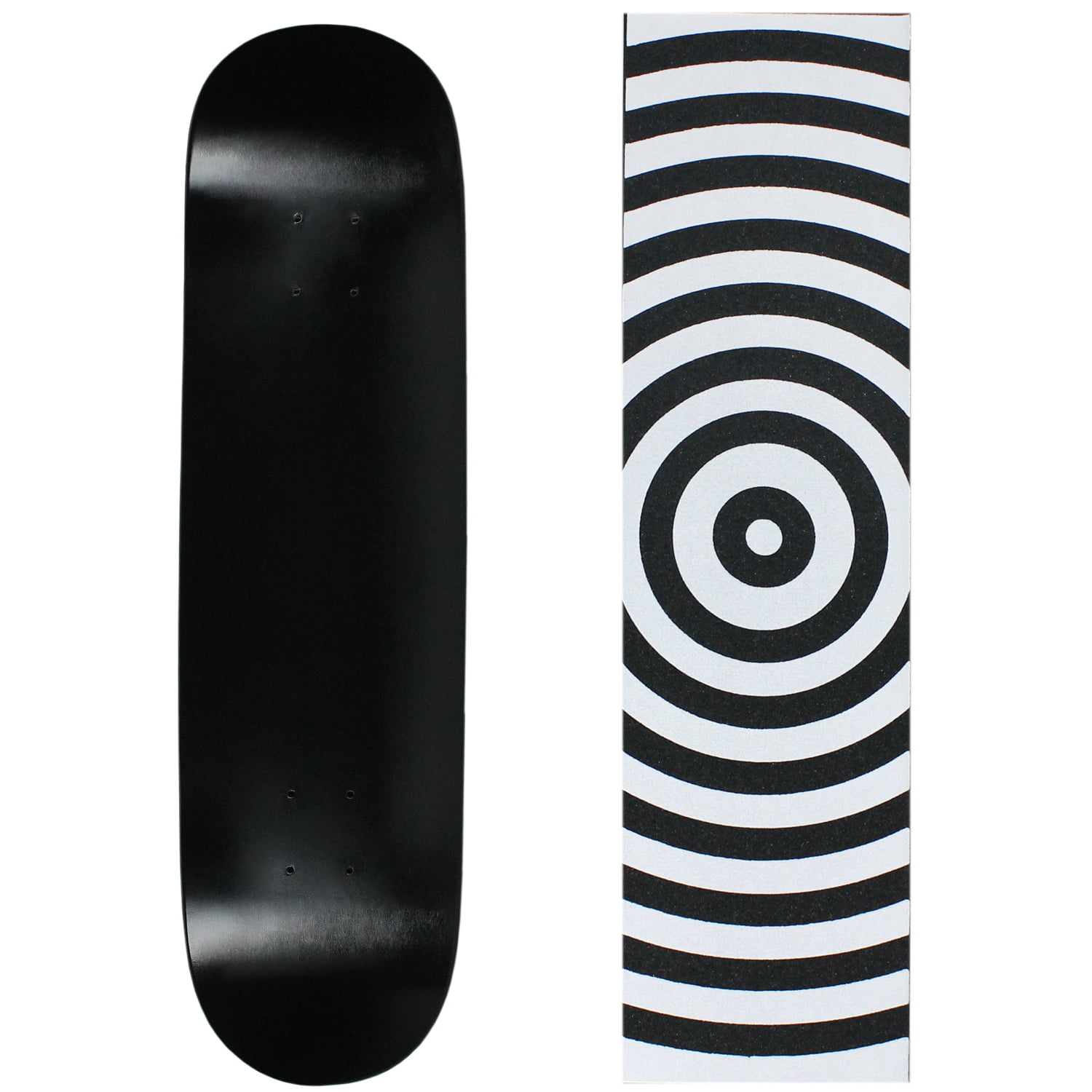 Cal 7 Black/White Canadian Maple 7.5 Skateboard Deck with Mob Grip Tape 