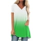 thumbnail image 1 of Mujeres de Manga Larga Superior, Estampado Corto Delantero Larga Espalda Raglan Cuello en V Camiseta de Manga Corta, Casual, 1 of 9