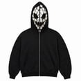 thumbnail image 2 of Halloween Scary Face Print Zip Up Hoodie Casual Cosplay Sweatshirt with Hood Lightweight Fleece Pullover Trendy Spooky Streetwear for Men and Women L, 2 of 5