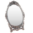 thumbnail image 4 of Retro Desktop Makeup Mirror, Desktop Makeup Mirror Floral Embossed With Stand For Dressers For Gift Red Copper, 4 of 8